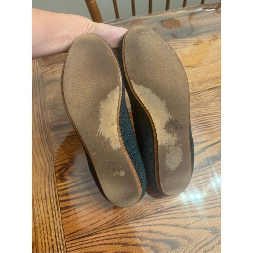 Rothy's Dark Green Halo Merino‎ Wool Blend Classic Ballet Flat Shoes Size 8 - Picture 5 of 6
